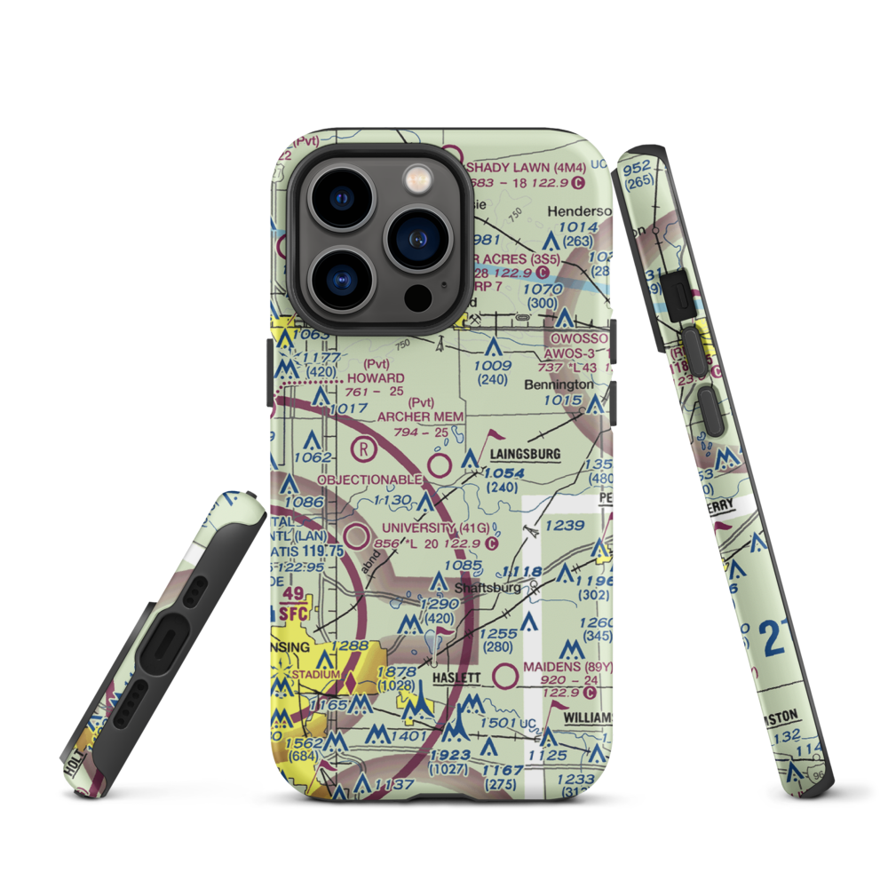Dennis Farms Airport (15W) VFR Sectional  Tough iPhone Case iPhone 13 Pro model shown