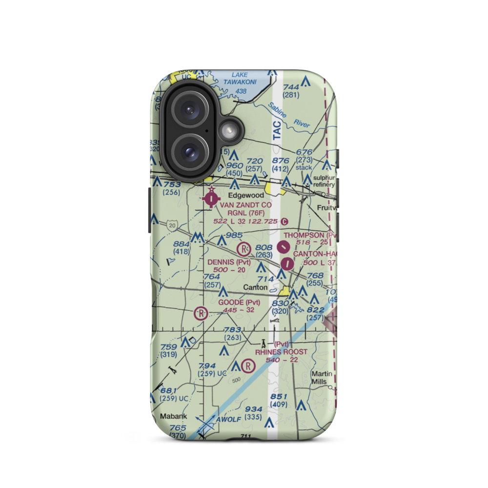 Dennis's Flying Farm Airport (TA86) VFR Sectional  Tough iPhone Case iPhone 16 model shown