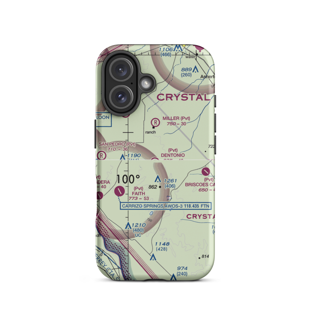 Dentonio Ranch Airport (1TS6) VFR Sectional  Tough iPhone Case iPhone 16 model shown