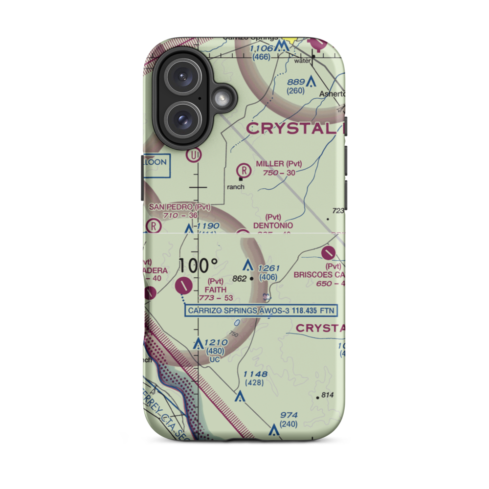 Dentonio Ranch Airport (1TS6) VFR Sectional  Tough iPhone Case iPhone 16 Plus model shown