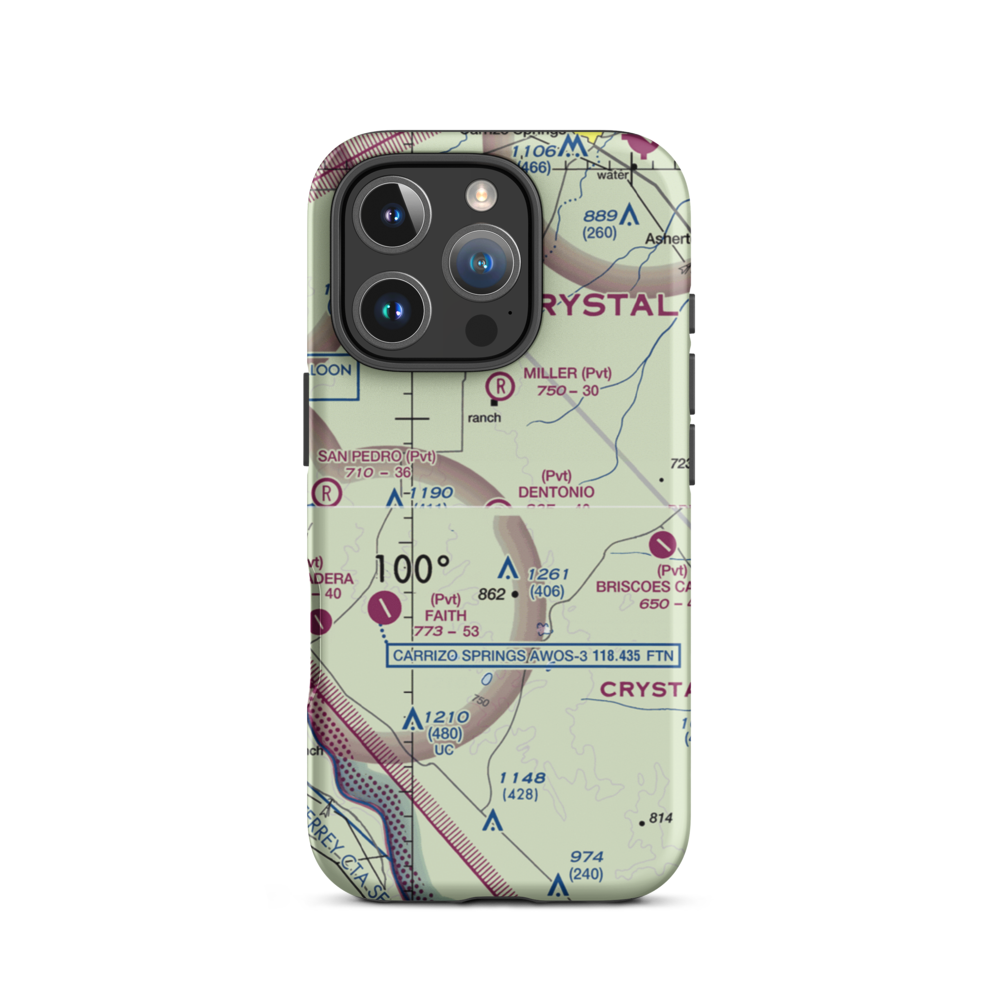 Dentonio Ranch Airport (1TS6) VFR Sectional  Tough iPhone Case iPhone 16 Pro model shown