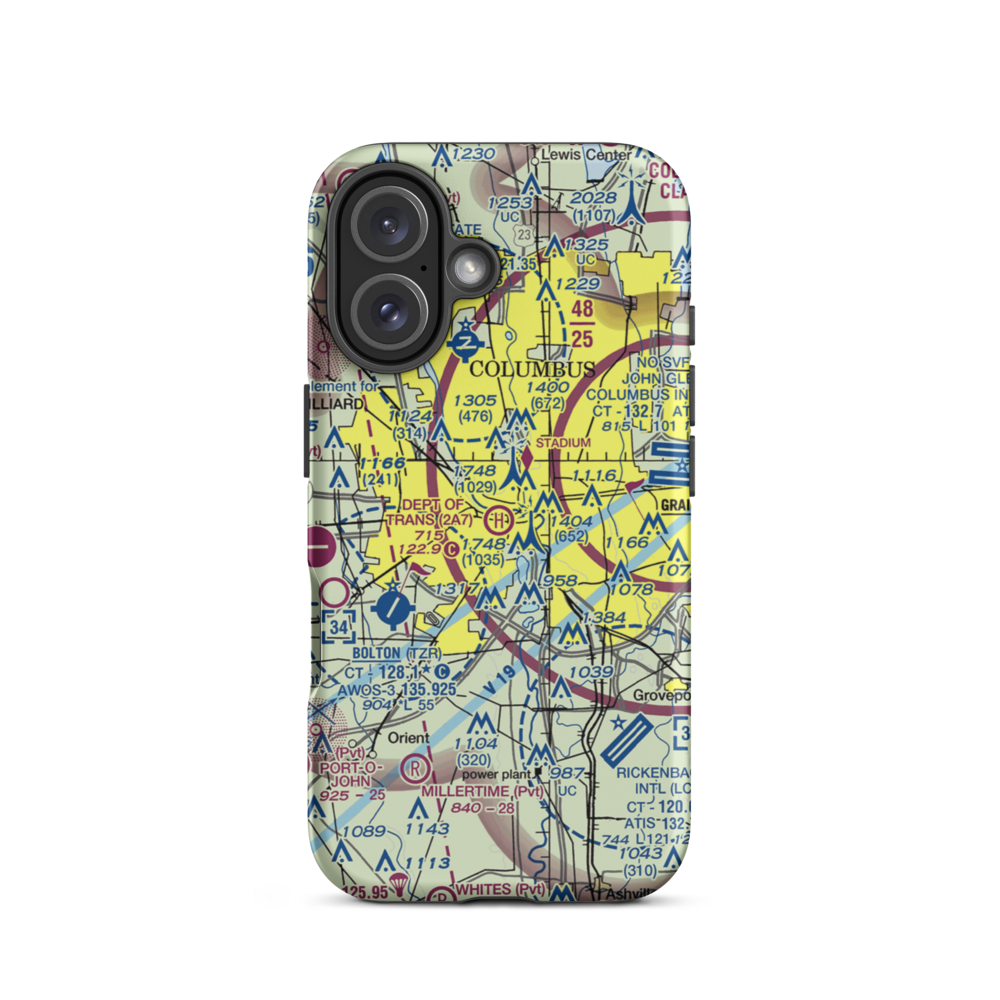 Department of Transportation Heliport (2A7) VFR Sectional  Tough iPhone Case iPhone 16 model shown