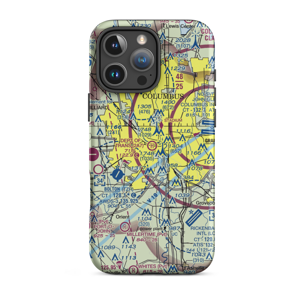 Department of Transportation Heliport (2A7) VFR Sectional  Tough iPhone Case iPhone 16 Pro Max model shown
