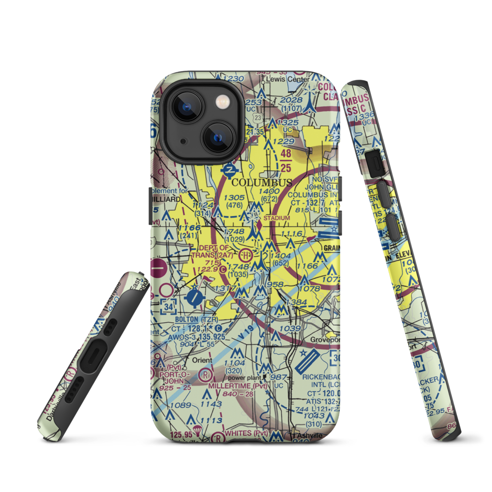 Department of Transportation Heliport (2A7) VFR Sectional  Tough iPhone Case iPhone 13 model shown