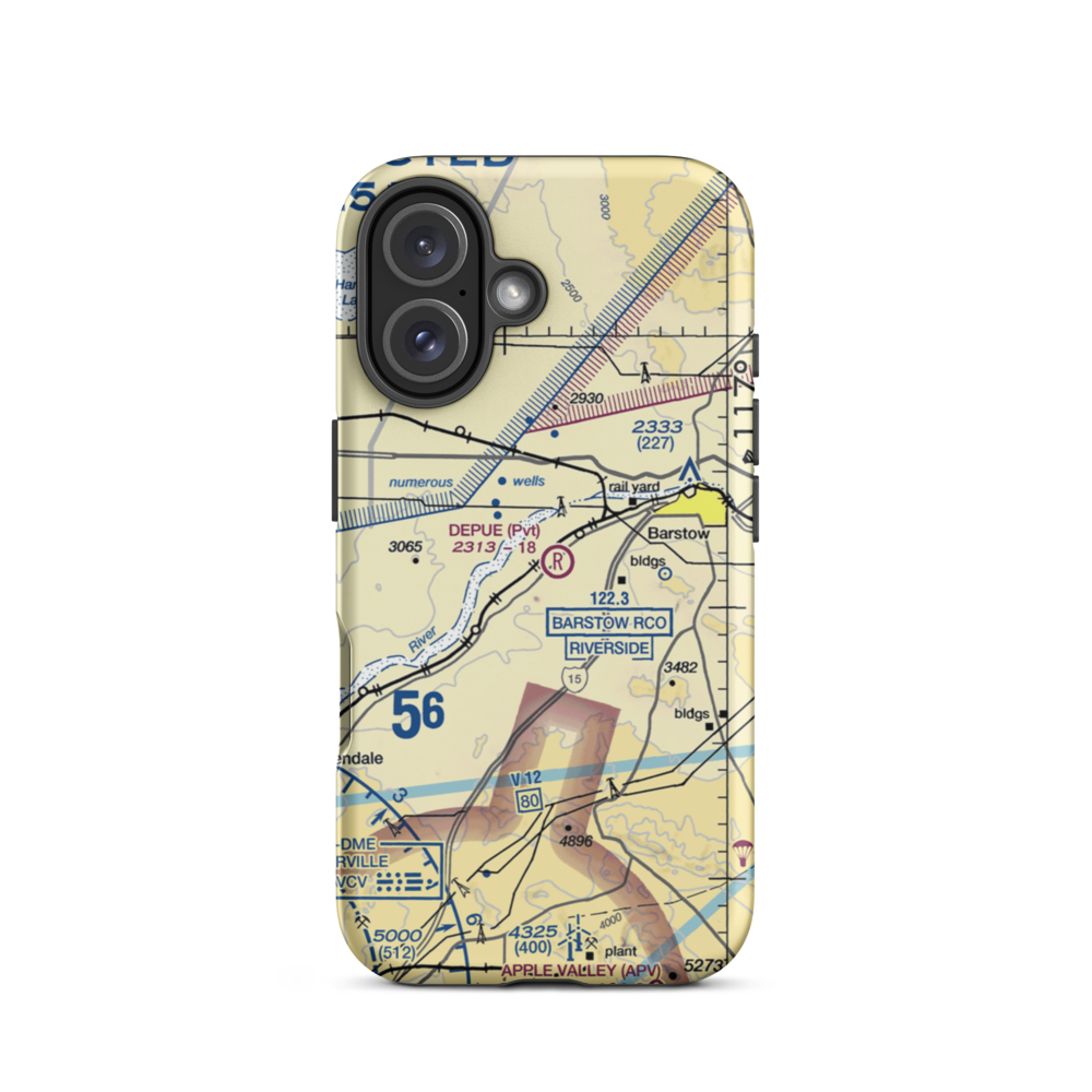 Depue Airport (6CA8) VFR Sectional  Tough iPhone Case iPhone 16 model shown