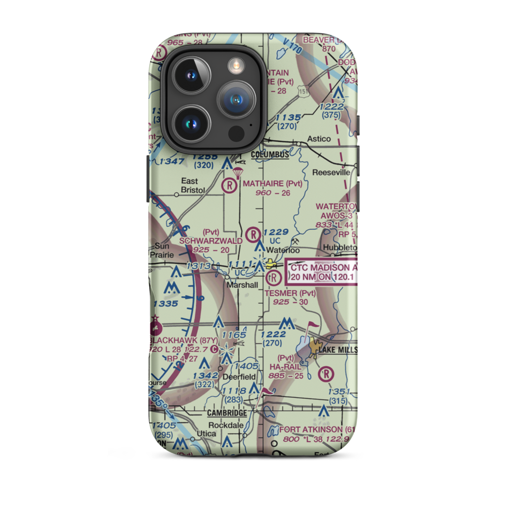 Der Schwarzwald Airport (5WI3) VFR Sectional  Tough iPhone Case iPhone 16 Pro Max model shown