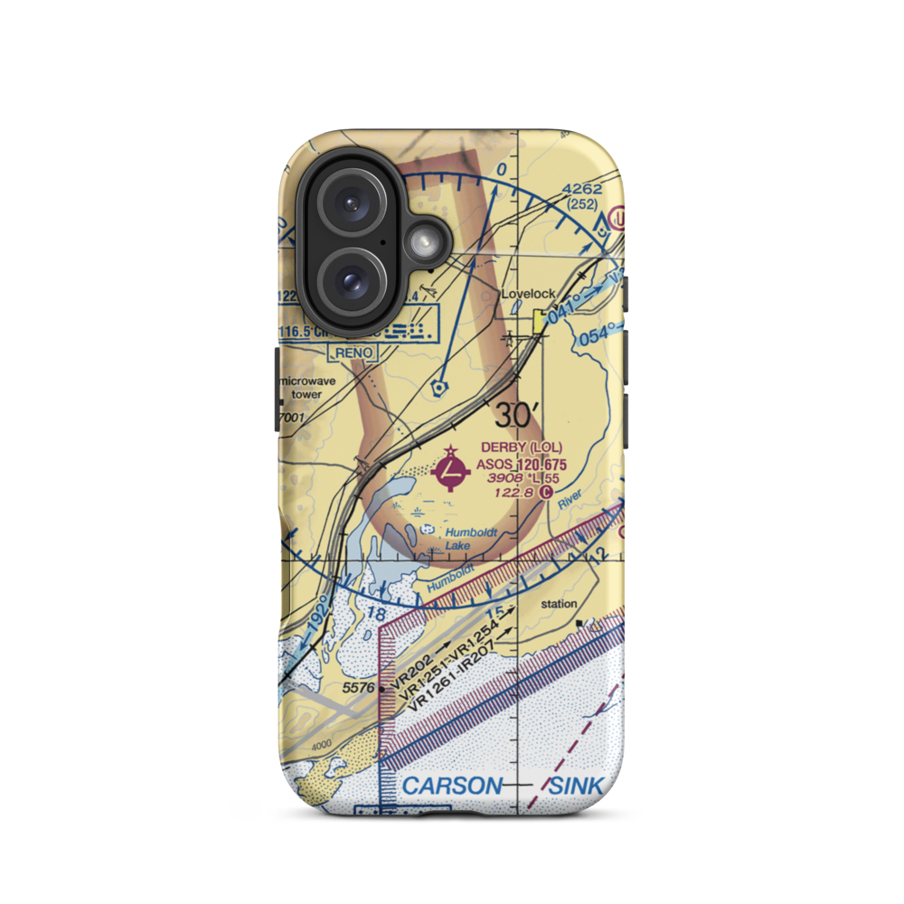 Derby Field (LOL) VFR Sectional  Tough iPhone Case iPhone 16 model shown