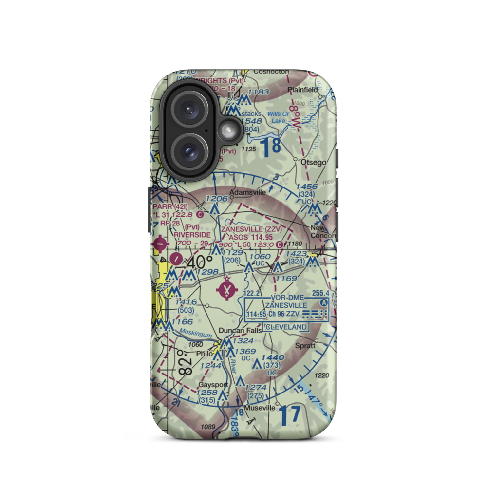 Derry Landing Strip (1OH7) VFR Sectional  Tough iPhone Case iPhone 16 model shown