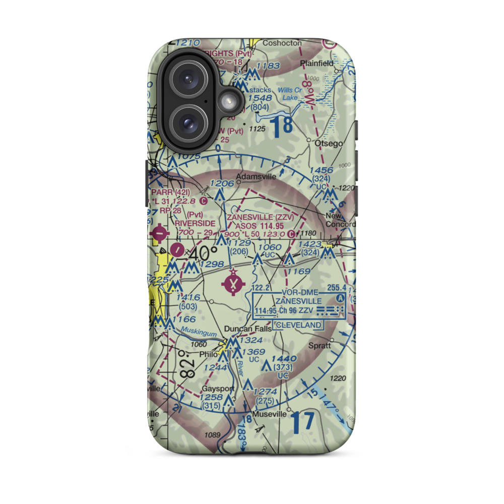 Derry Landing Strip (1OH7) VFR Sectional  Tough iPhone Case iPhone 16 Plus model shown