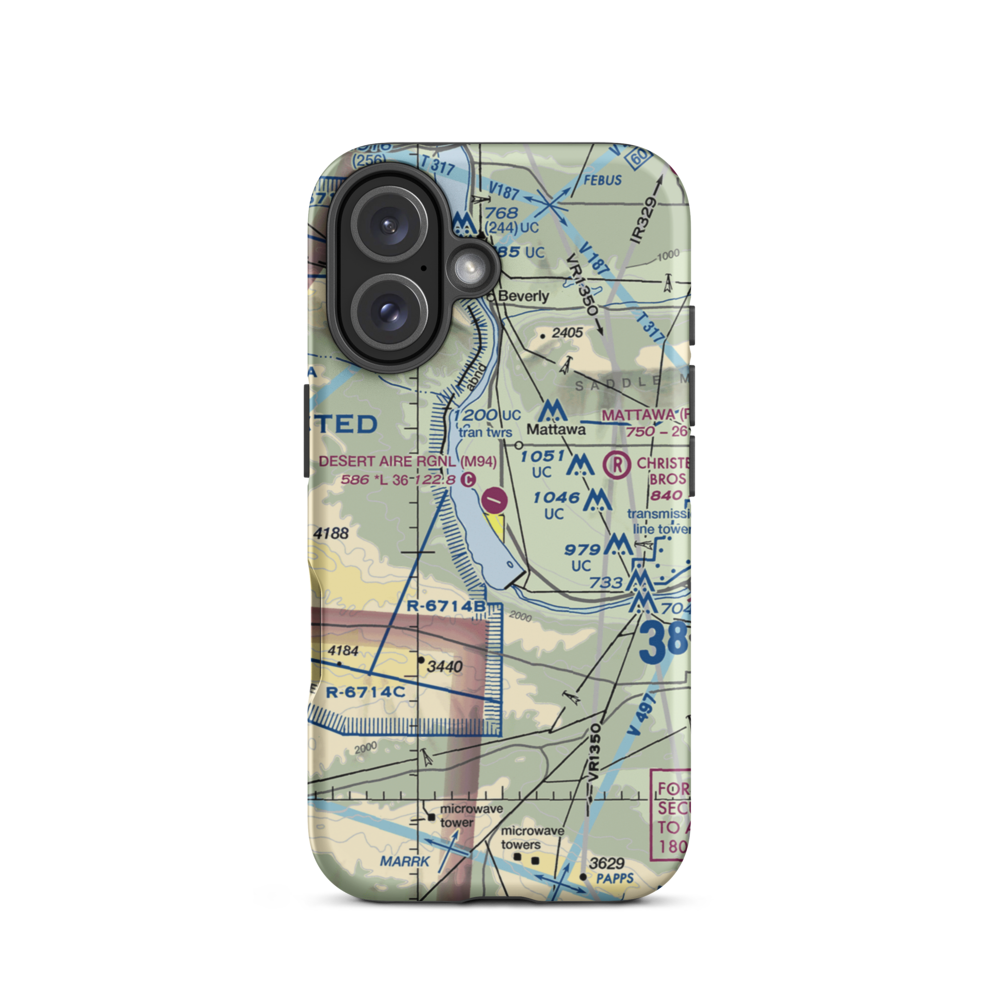 Desert Aire Regional Airport (M94) VFR Sectional  Tough iPhone Case iPhone 16 model shown