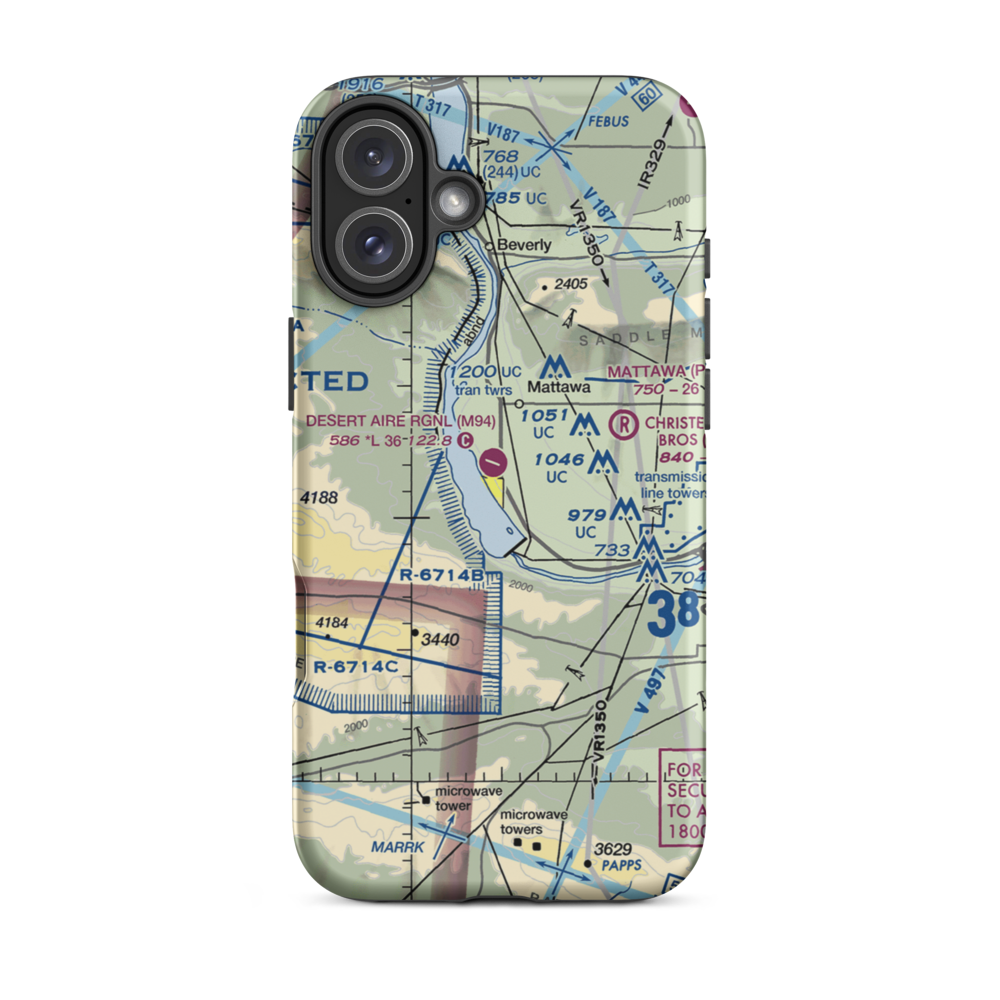Desert Aire Regional Airport (M94) VFR Sectional  Tough iPhone Case iPhone 16 Plus model shown