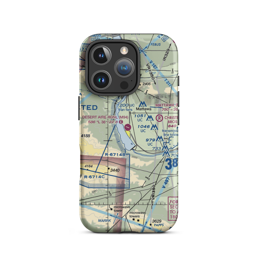 Desert Aire Regional Airport (M94) VFR Sectional  Tough iPhone Case iPhone 16 Pro model shown