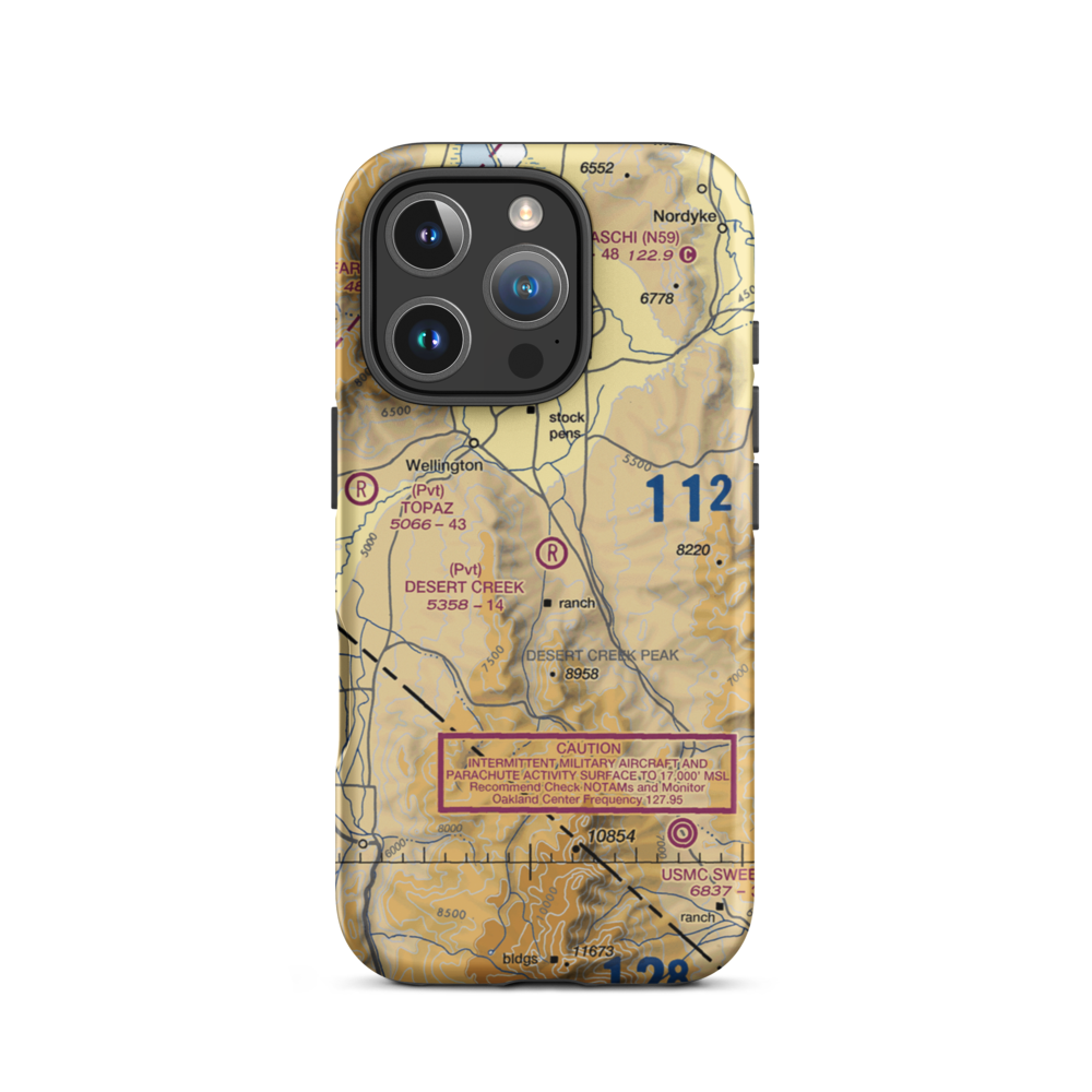 Desert Creek Airport (NV97) VFR Sectional  Tough iPhone Case iPhone 16 Pro model shown