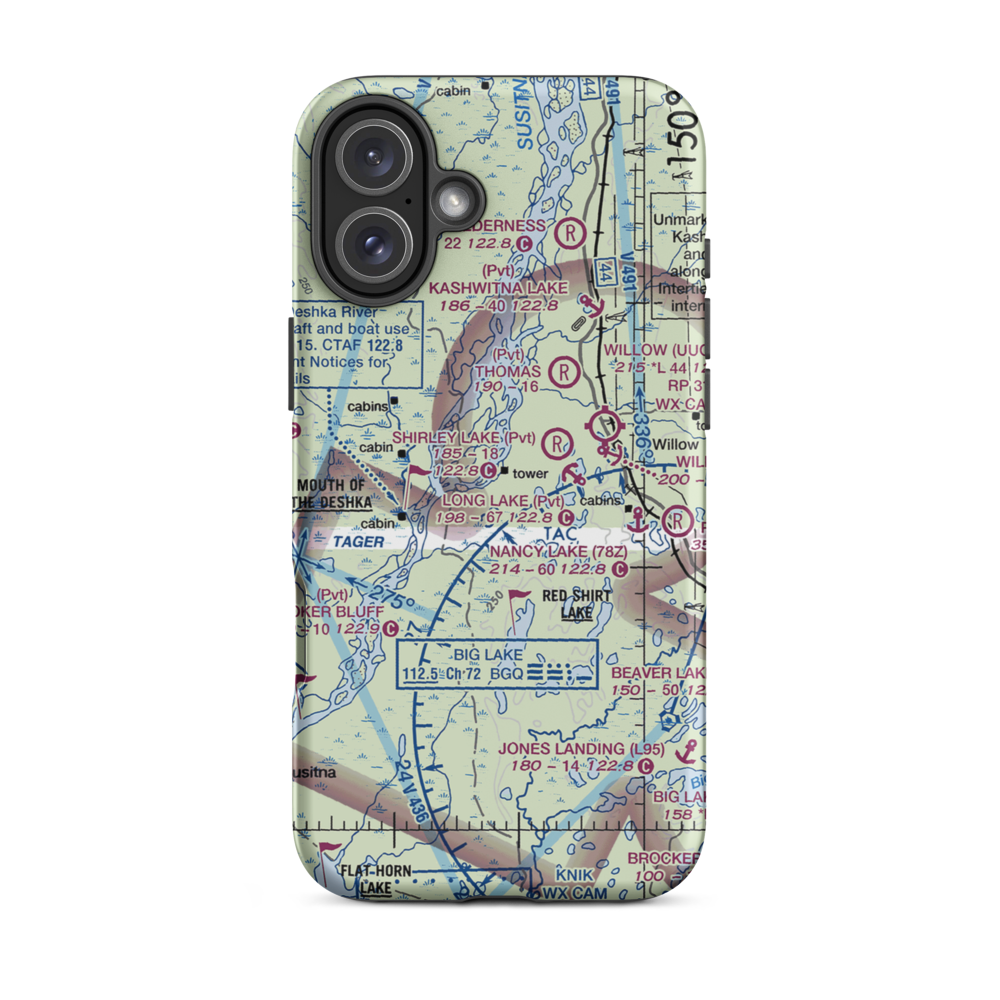Deshka Landing Airport (3AK1) VFR Sectional  Tough iPhone Case iPhone 16 Plus model shown