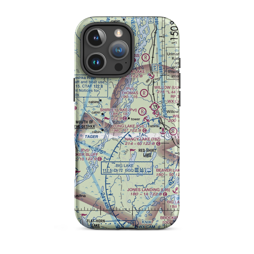 Deshka Landing Airport (3AK1) VFR Sectional  Tough iPhone Case iPhone 16 Pro Max model shown