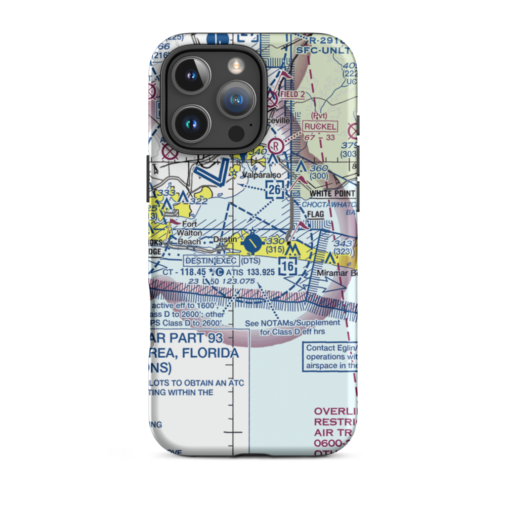 Destin Executive Airport (DTS) VFR Sectional  Tough iPhone Case iPhone 16 Pro Max model shown