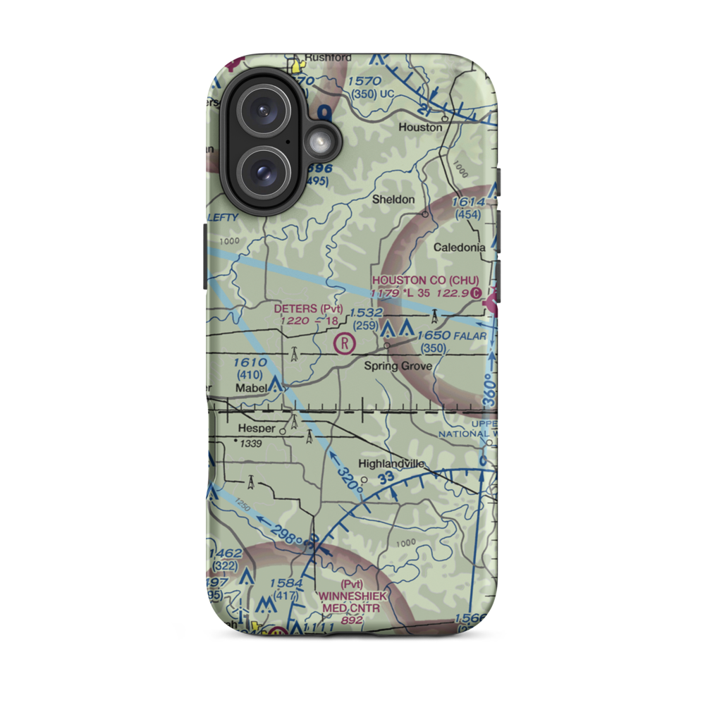 Deters Farms Airport (MY10) VFR Sectional  Tough iPhone Case iPhone 16 Plus model shown