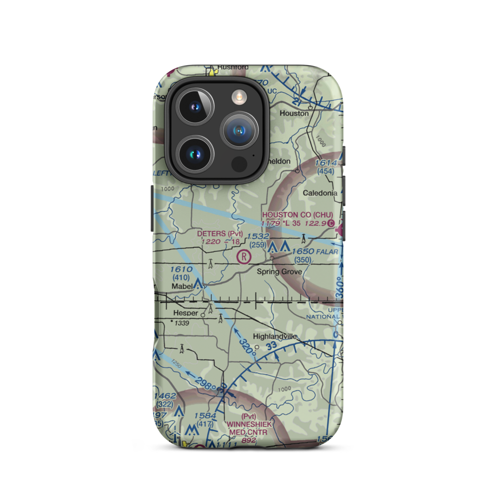 Deters Farms Airport (MY10) VFR Sectional  Tough iPhone Case iPhone 16 Pro model shown