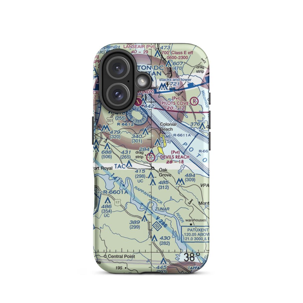 Devil's Reach Landing Airport (11VG) VFR Sectional  Tough iPhone Case iPhone 16 model shown