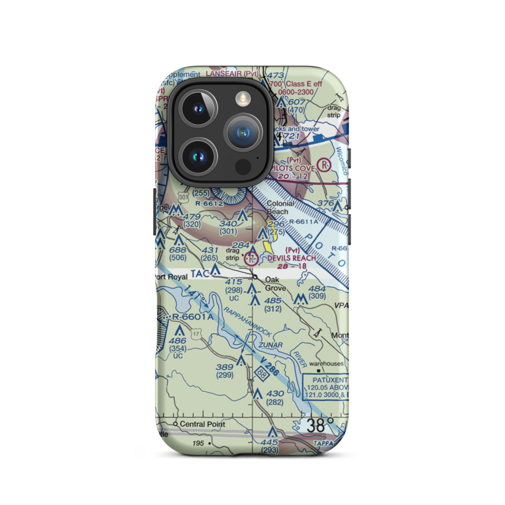 Devil's Reach Landing Airport (11VG) VFR Sectional  Tough iPhone Case iPhone 16 Pro model shown
