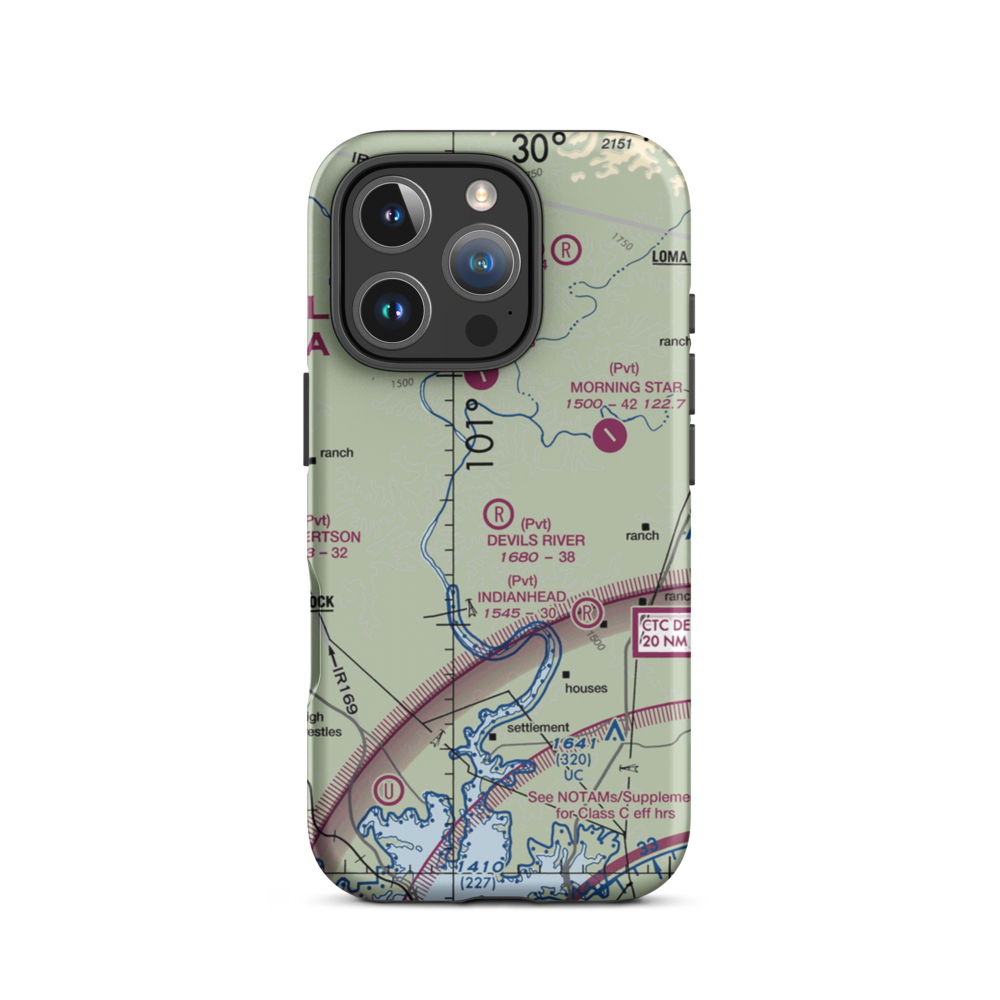 Devil's River Ranch Airport (4TE7) VFR Sectional  Tough iPhone Case iPhone 16 Pro model shown