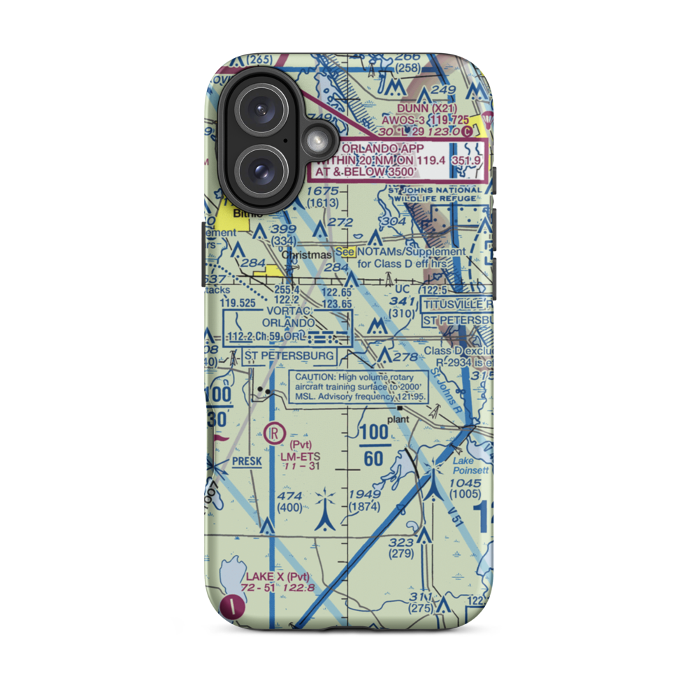 Devils Garden Strip (FA18) VFR Sectional  Tough iPhone Case iPhone 16 Plus model shown