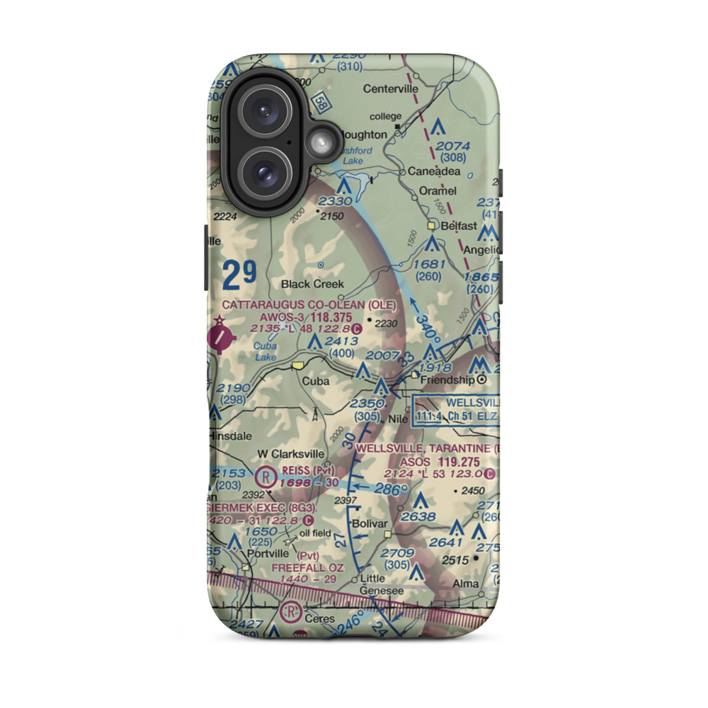 Dew Airpark (36NY) VFR Sectional  Tough iPhone Case iPhone 16 Plus model shown
