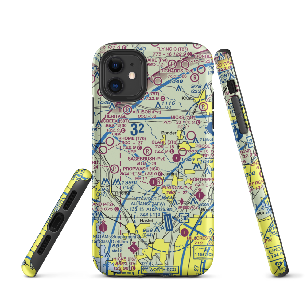 Dew Drop Airport (05TS) VFR Sectional  Tough iPhone Case iPhone 11 model shown