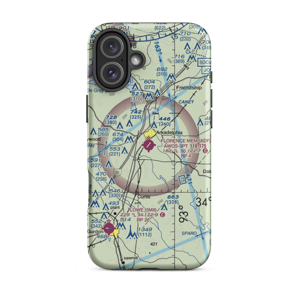 Dexter B Florence Memorial Field (ADF) VFR Sectional  Tough iPhone Case iPhone 16 Plus model shown