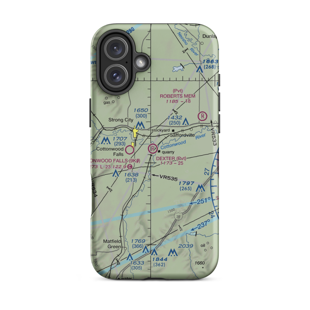 Dexter Field (62KS) VFR Sectional  Tough iPhone Case iPhone 16 Plus model shown