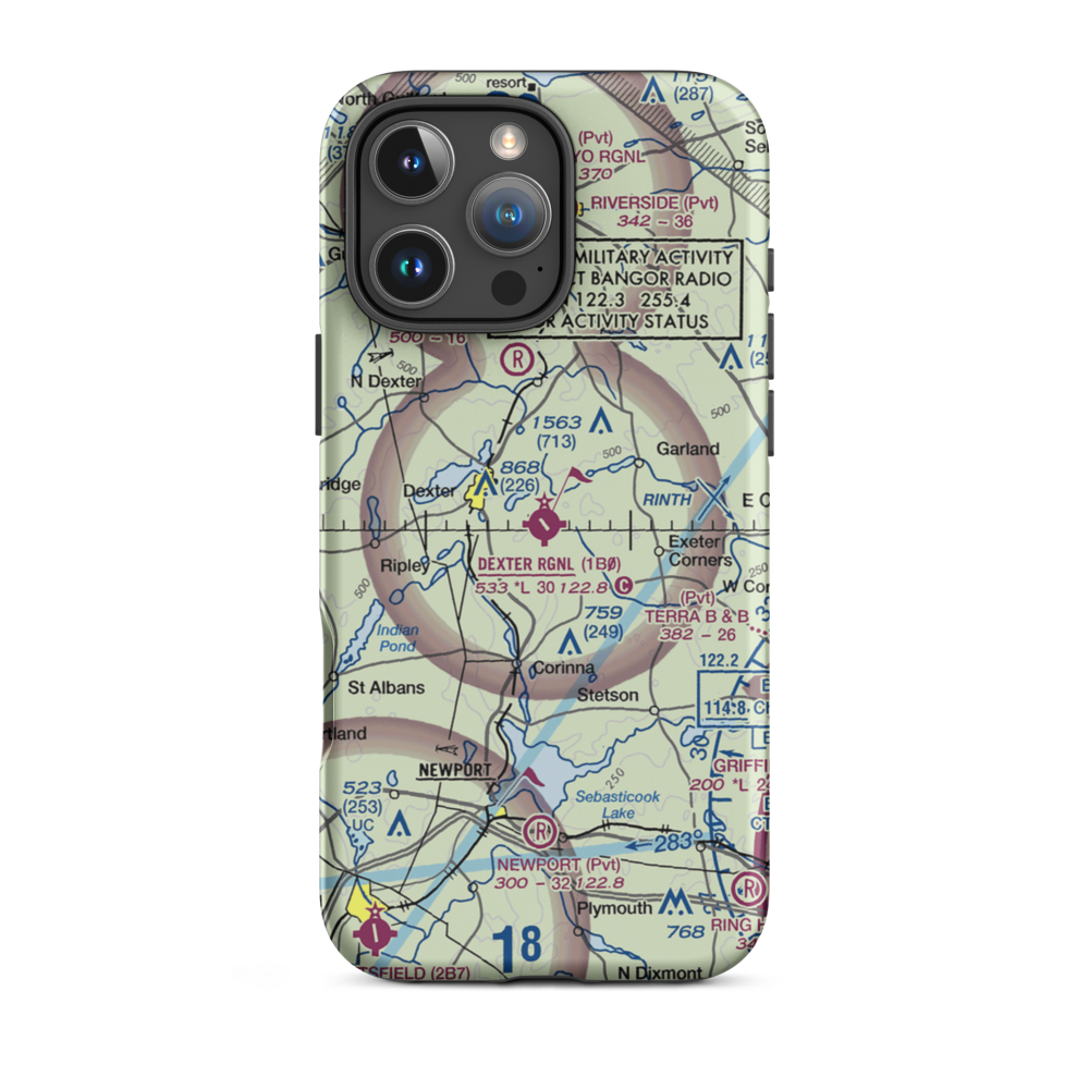 Dexter Regional Airport (1B0) VFR Sectional  Tough iPhone Case iPhone 16 Pro Max model shown