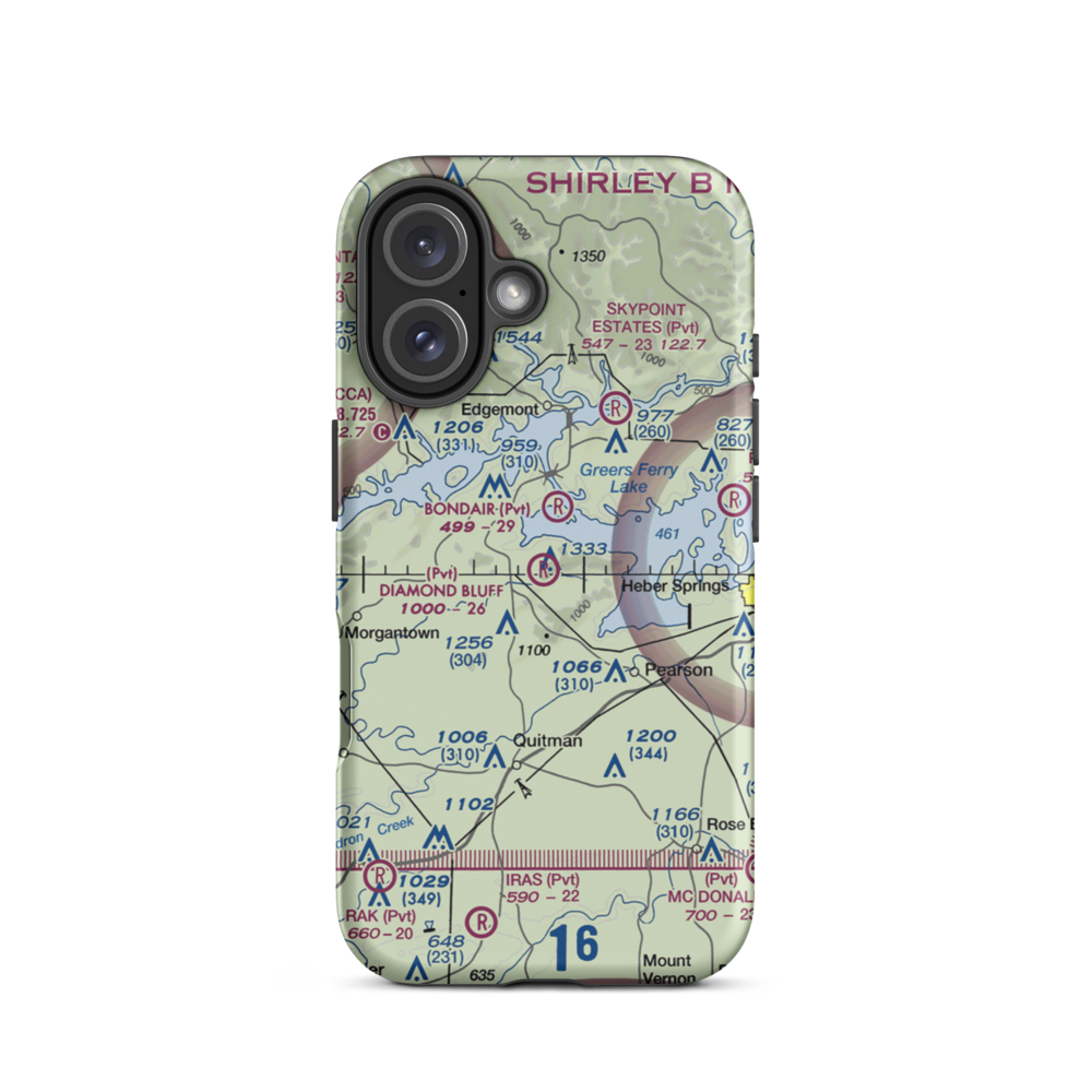 Diamond Bluff Airport (1AR6) VFR Sectional  Tough iPhone Case iPhone 16 model shown