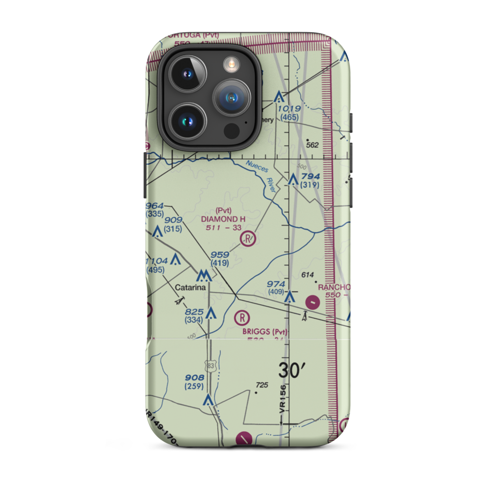 Diamond H Ranch Airport (0XS0) VFR Sectional  Tough iPhone Case iPhone 16 Pro Max model shown