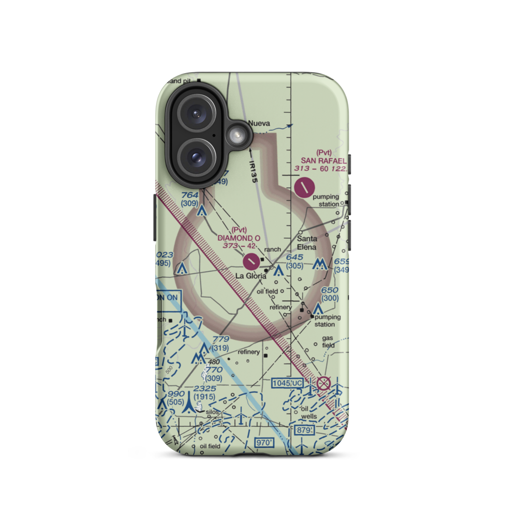 Diamond O Ranch Airport (XS93) VFR Sectional  Tough iPhone Case iPhone 16 model shown