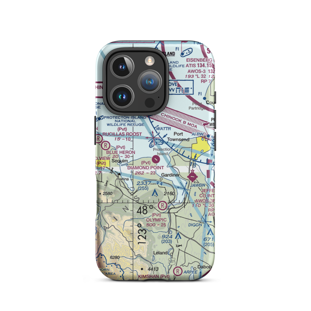 Diamond Point Airstrip (2WA1) VFR Sectional  Tough iPhone Case iPhone 16 Pro model shown