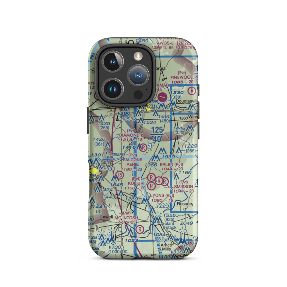 Diamond R Ranch Airport (3GA5) VFR Sectional  Tough iPhone Case iPhone 16 Pro model shown