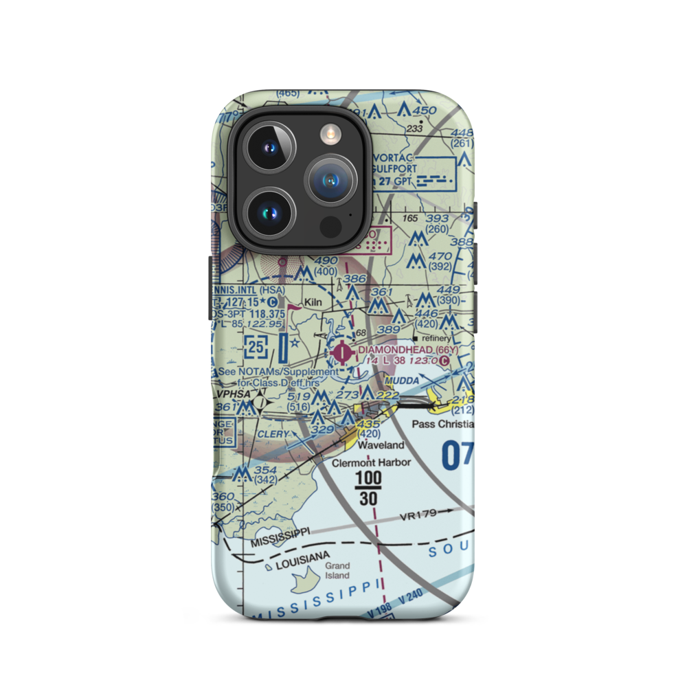 Diamondhead Airport (66Y) VFR Sectional  Tough iPhone Case iPhone 16 Pro model shown