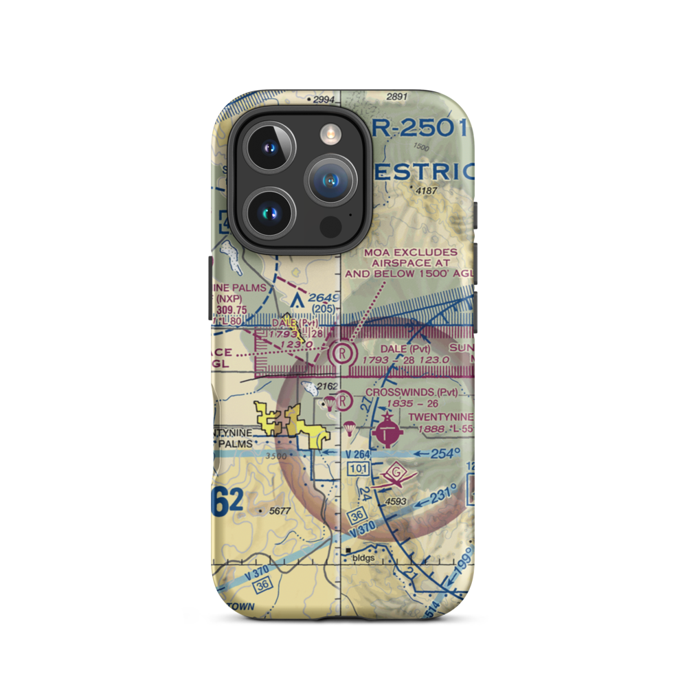 Dick Dale Skyranch Airport (43CL) VFR Sectional  Tough iPhone Case iPhone 16 Pro model shown