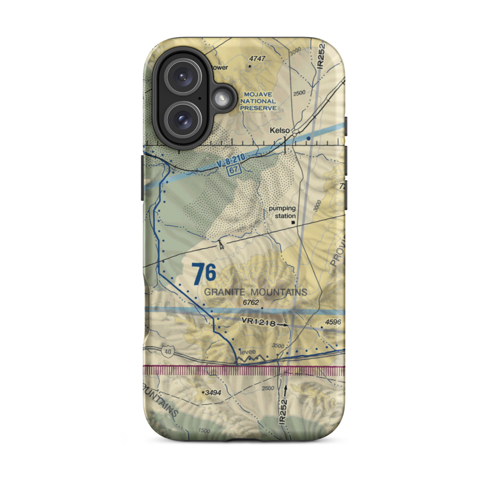 Dick Taylor Airstrip (43CA) VFR Sectional  Tough iPhone Case iPhone 16 Plus model shown