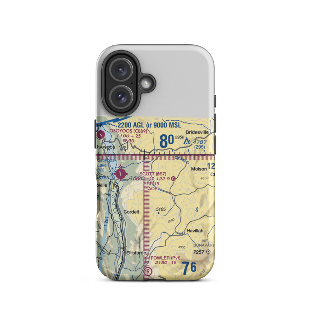 Dickson Field (75WT) VFR Sectional  Tough iPhone Case iPhone 16 model shown