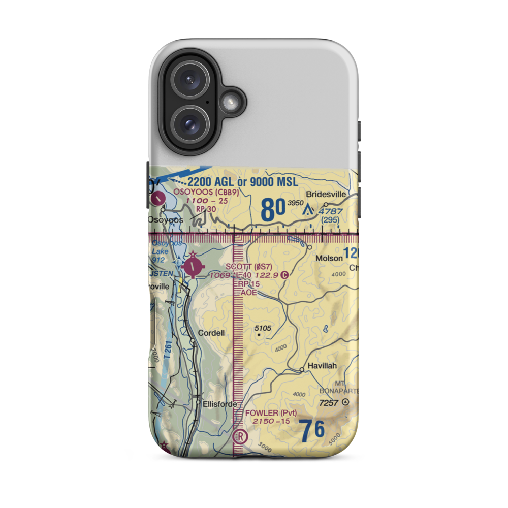 Dickson Field (75WT) VFR Sectional  Tough iPhone Case iPhone 16 Plus model shown