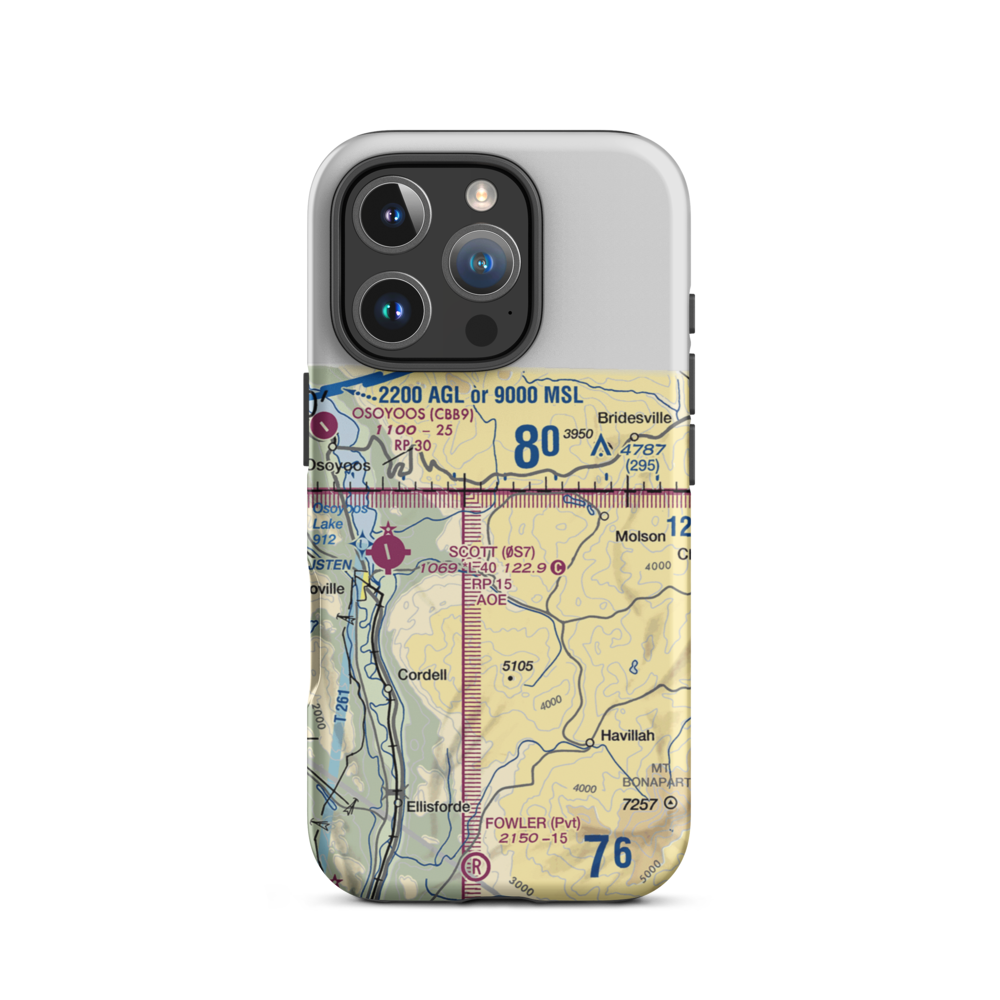 Dickson Field (75WT) VFR Sectional  Tough iPhone Case iPhone 16 Pro model shown