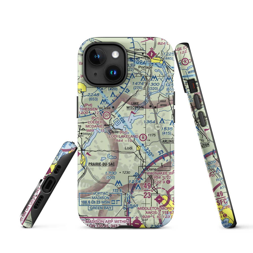 Diedrich Seaplane Base (11WN) VFR Sectional  Tough iPhone Case iPhone 15 model shown