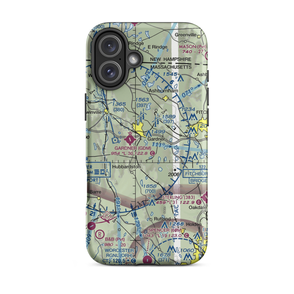 Diesel Dogs Seaplane Base (MA40) VFR Sectional  Tough iPhone Case iPhone 16 Plus model shown