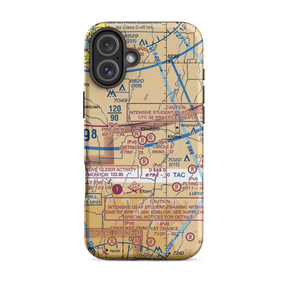 Dietrichs Airport (3CO7) VFR Sectional  Tough iPhone Case iPhone 16 Plus model shown