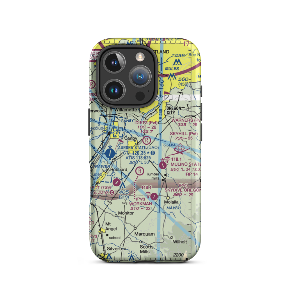 Dietz Airpark (OR40) VFR Sectional  Tough iPhone Case iPhone 16 Pro model shown