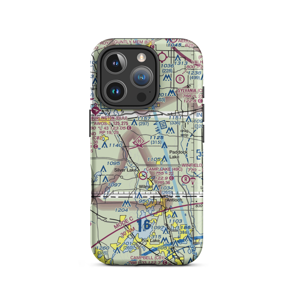 Digger Dougs Airport (4WN9) VFR Sectional  Tough iPhone Case iPhone 16 Pro model shown