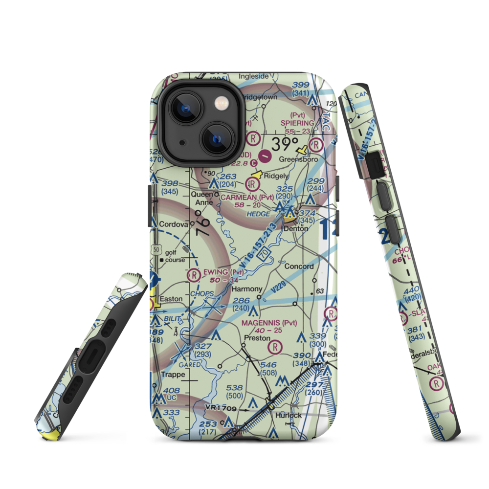 Dileo Field (6MD1) VFR Sectional  Tough iPhone Case iPhone 14 model shown