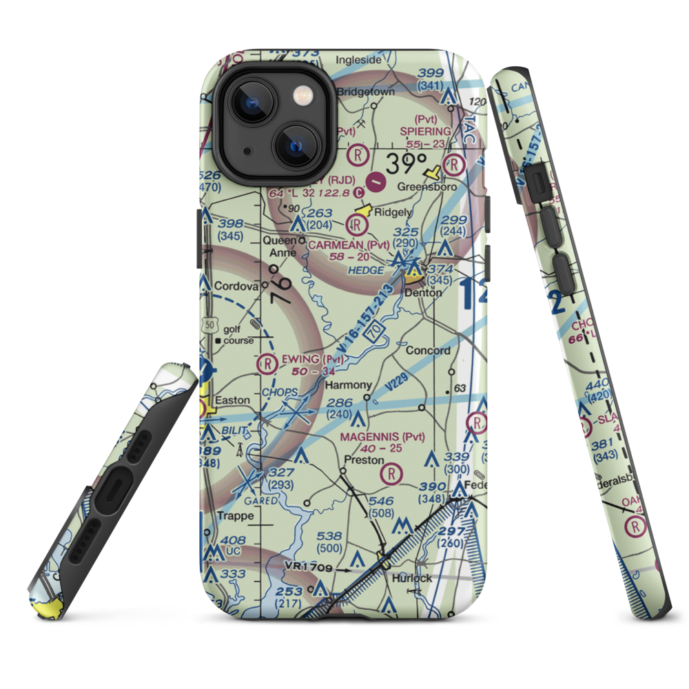 Dileo Field (6MD1) VFR Sectional  Tough iPhone Case iPhone 14 Plus model shown