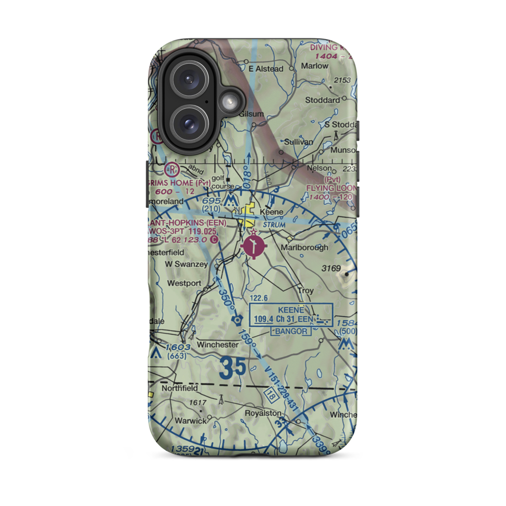 Dillant Hopkins Airport (EEN) VFR Sectional  Tough iPhone Case iPhone 16 Plus model shown